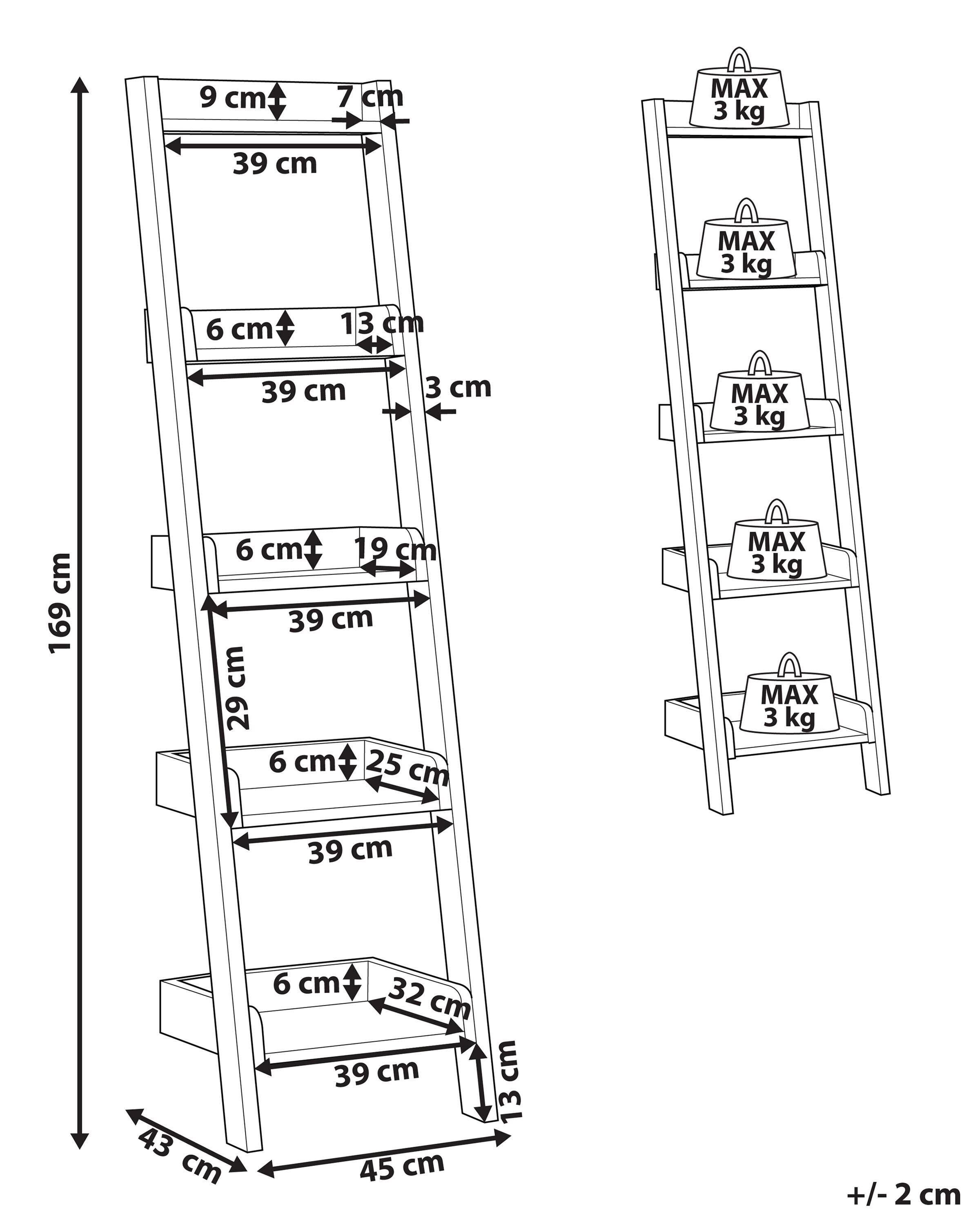 Beliani Regal mit 5 Ebenen aus MDF-Platte Rustikal MOBILE DUO  
