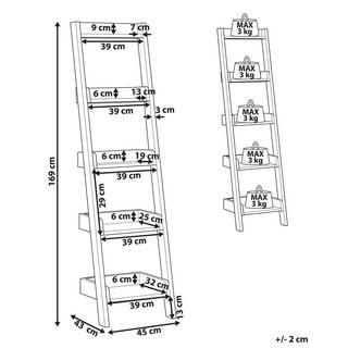 Beliani Regal mit 5 Ebenen aus MDF-Platte Rustikal MOBILE DUO  