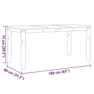 VidaXL Table à manger bois de pin  