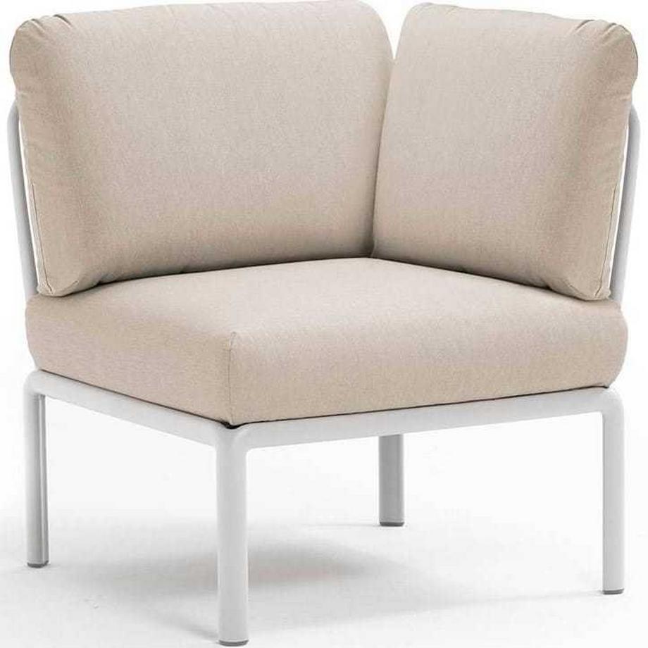 Chaise longue de jardin komodo élément d'angle blanc tech panama