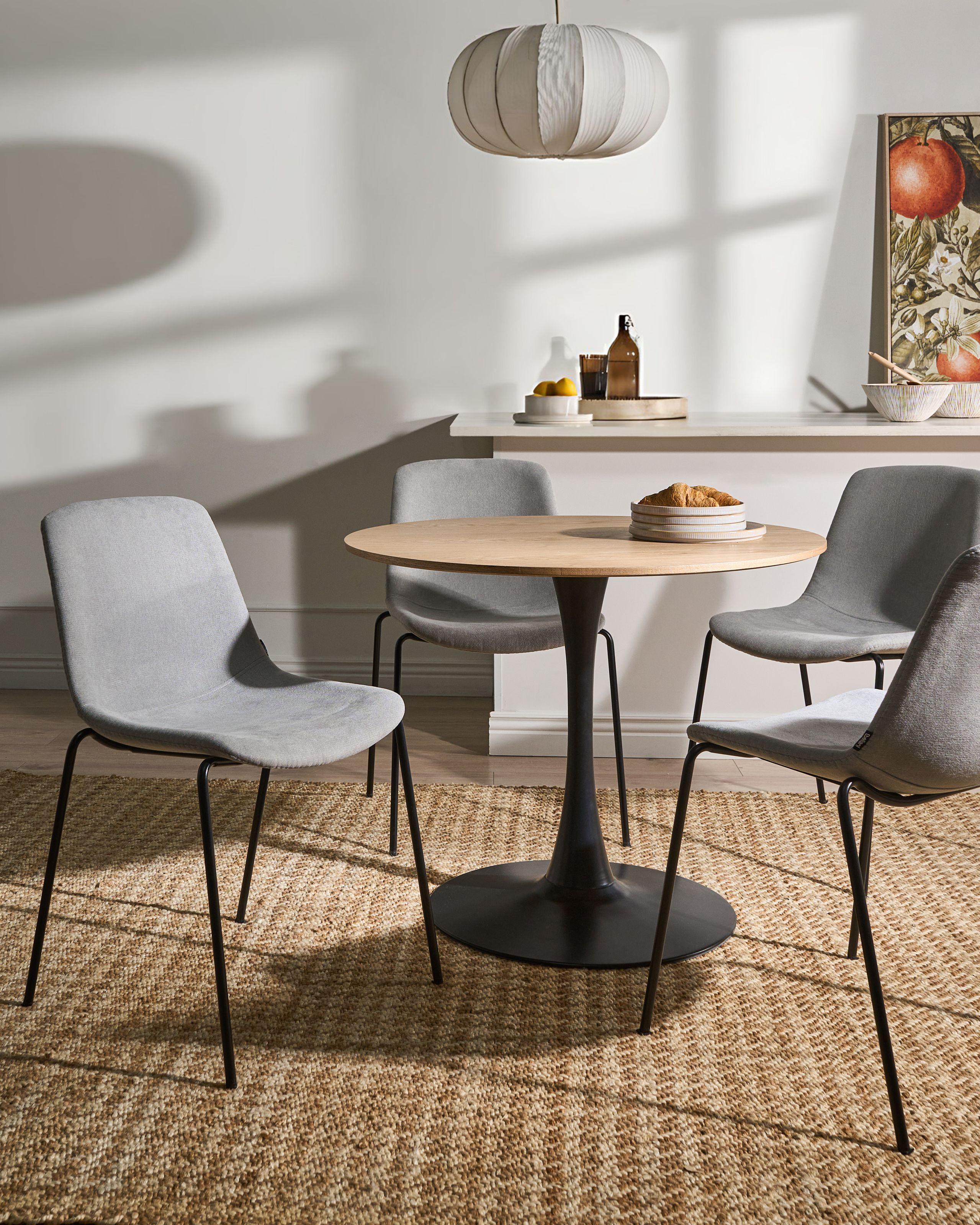 Beliani Lot de 4 chaises de salle à manger en Tissu Moderne TILLER  