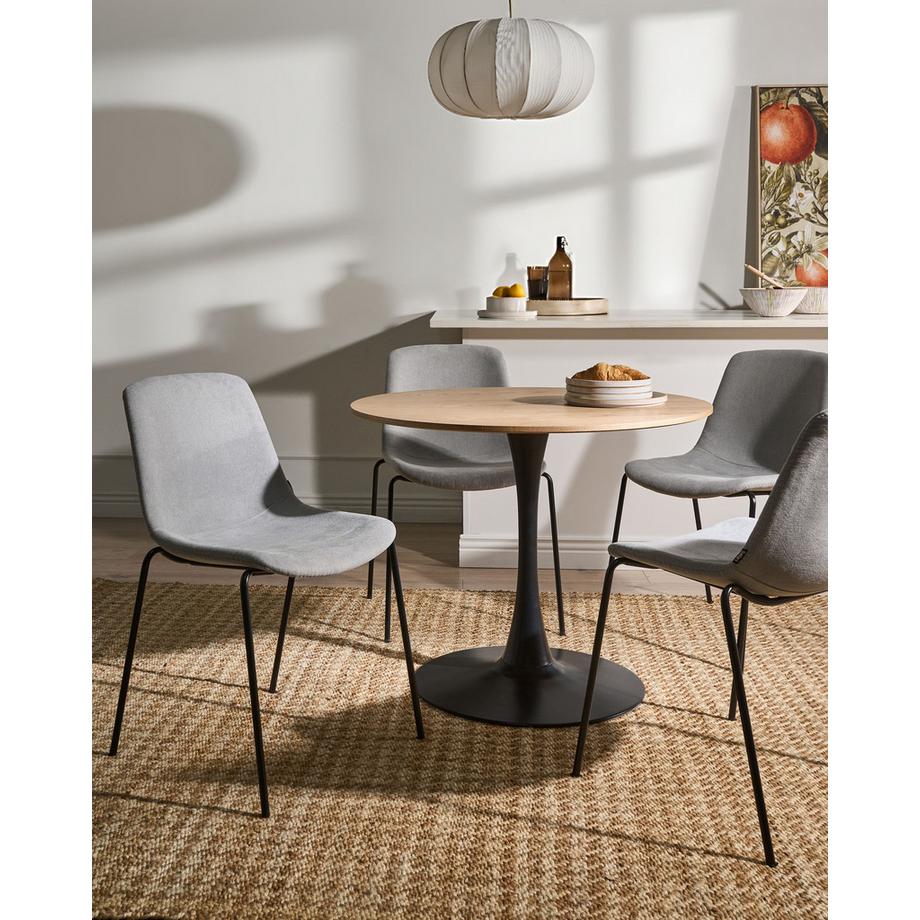 Beliani Lot de 4 chaises de salle à manger en Tissu Moderne TILLER  