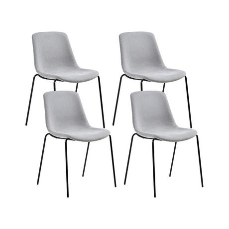 Beliani Lot de 4 chaises de salle à manger en Tissu Moderne TILLER  