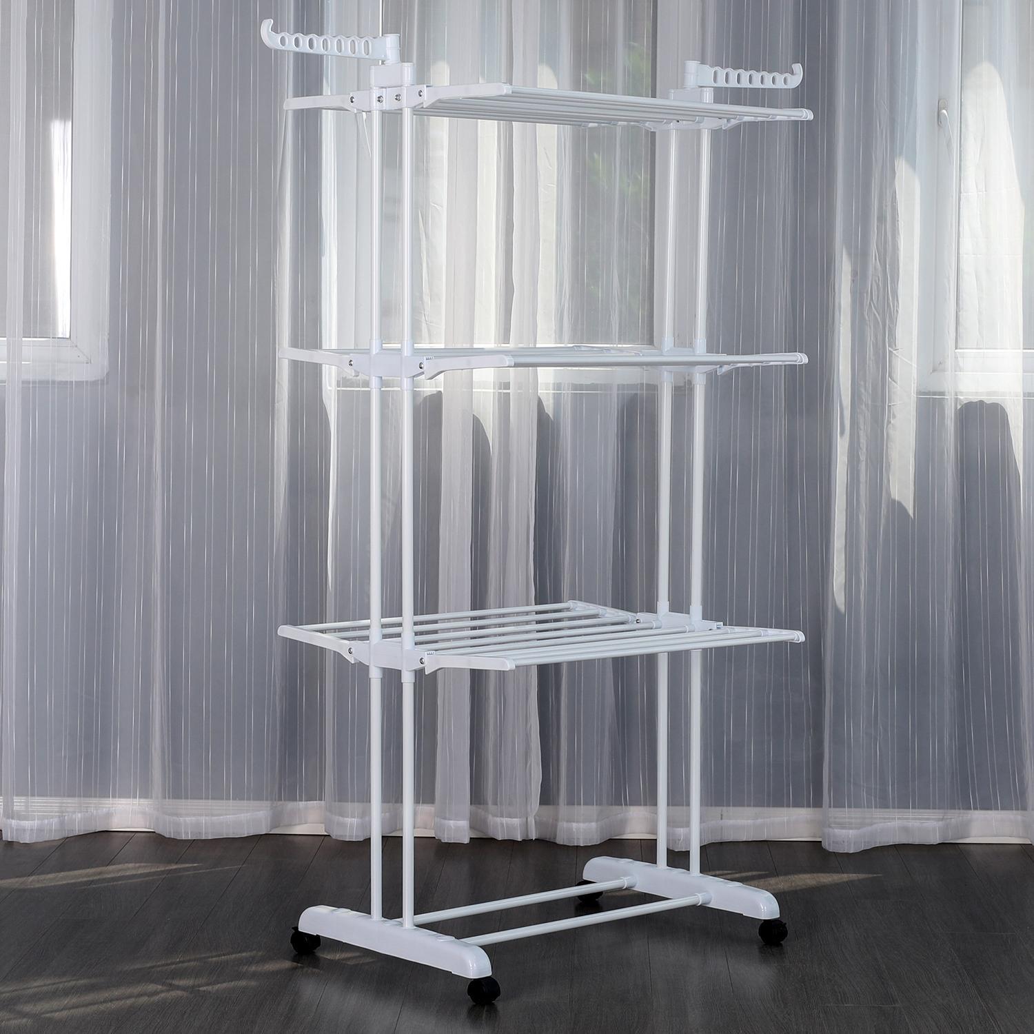 Northio Stendibiancheria mobile e stendibiancheria - bianco  