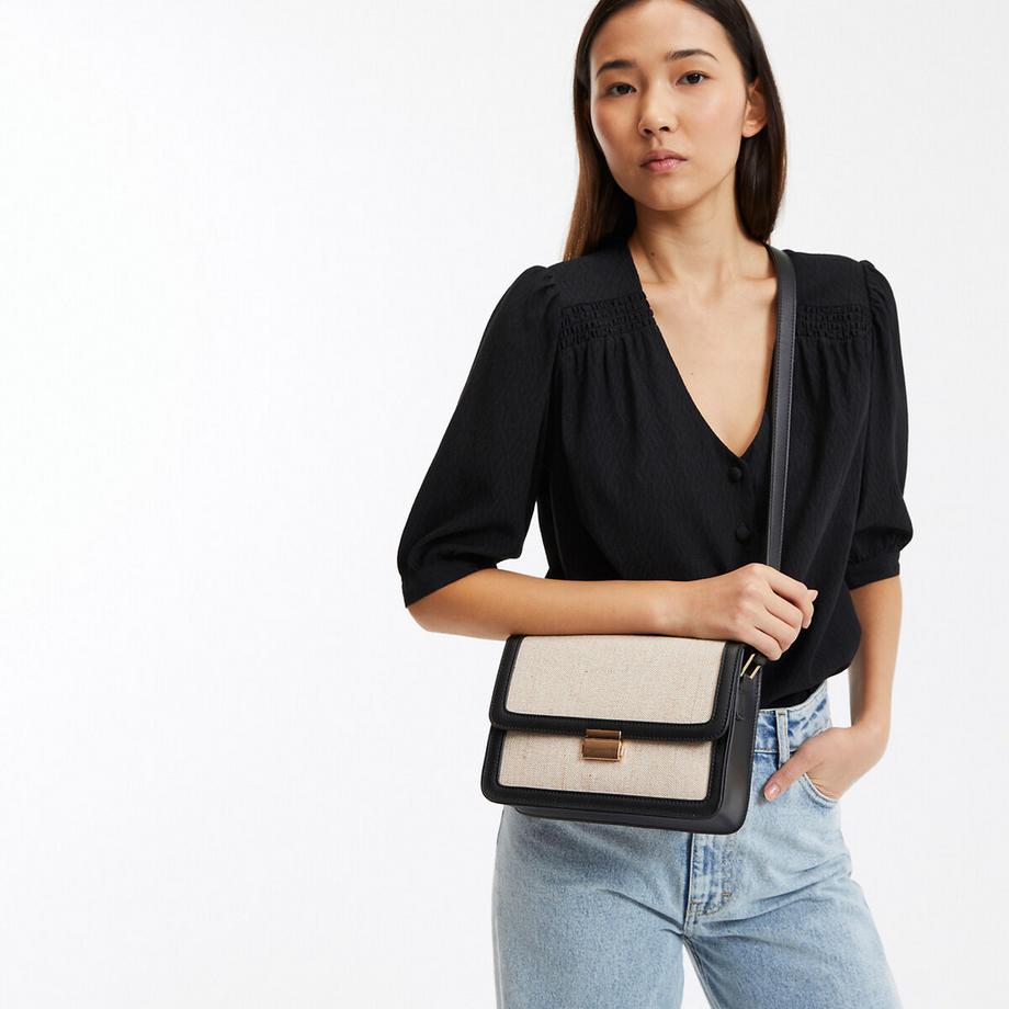 La Redoute Collections Sac bandoulière bi-matière  