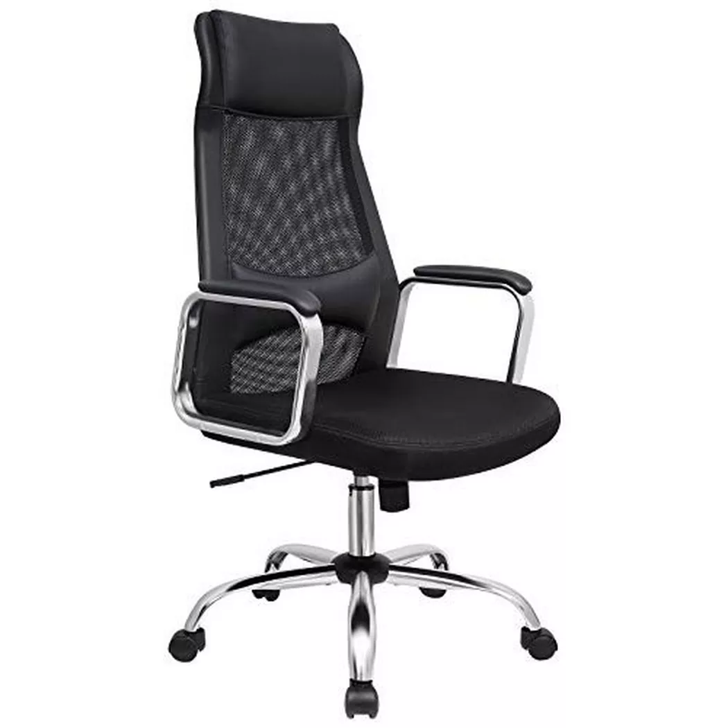Pricenet - Ergonomischer Bürostuhl mit Lordosenstütze und Netzrückenlehne, 120cm
