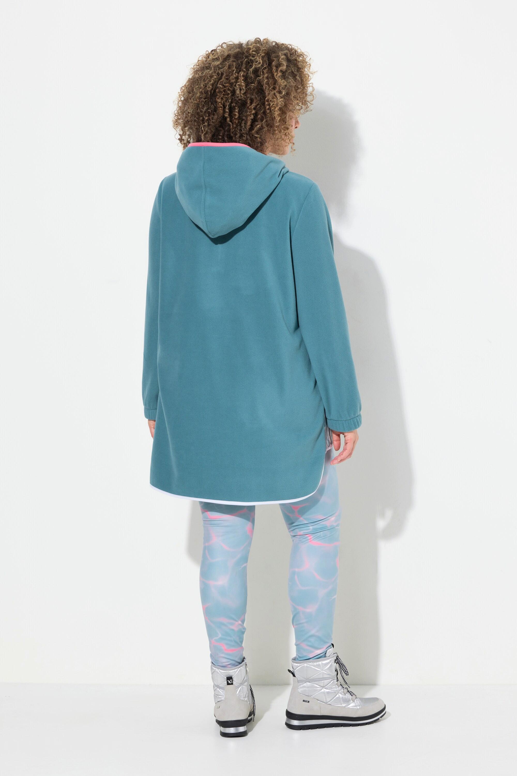 Ulla Popken Felpa in pile tasca a canguro manica lunga  