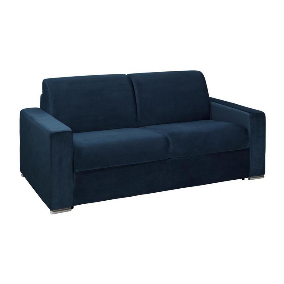 Vente-unique Schlafsofa 3Sitzer Samt CALITO Liegefläche 1 Matratzen  
