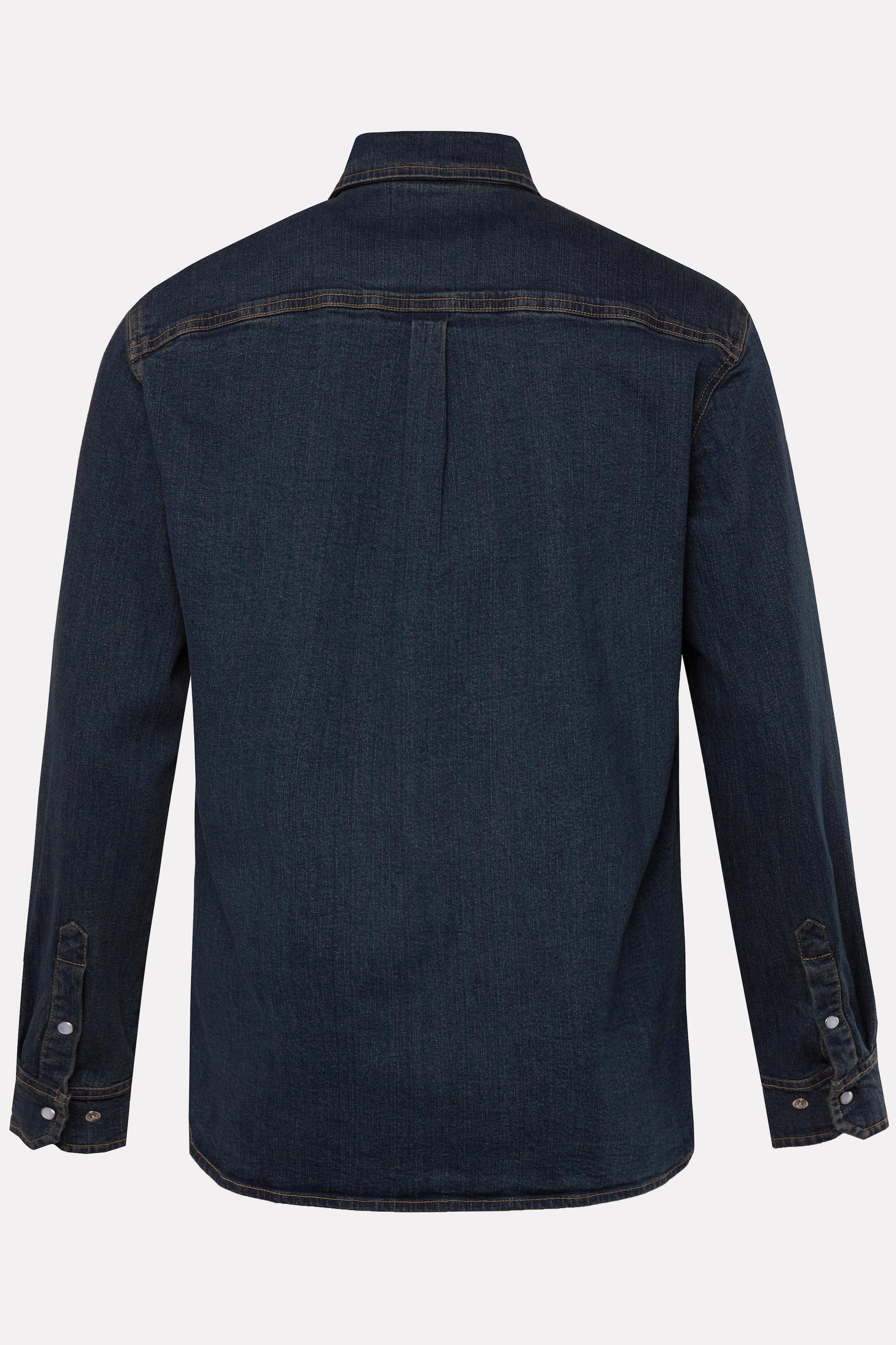 JP1880  Chemise en jean à manches longues, style vintage, col Kent et coupe Modern Fit - jusqu'au 8&nbsp;XL 