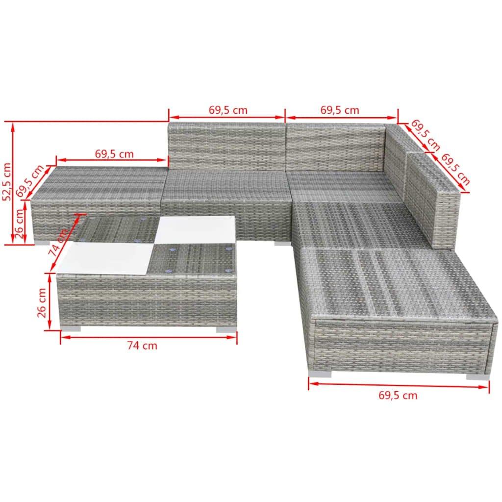 VidaXL Ensemble de canapés de jardin rotin synthétique  