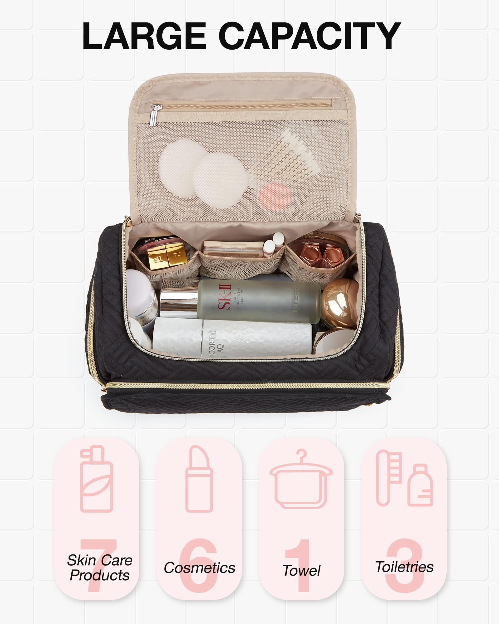 Only-bags.store Grosse weit offene Reisekosmetiktasche mit Griff  