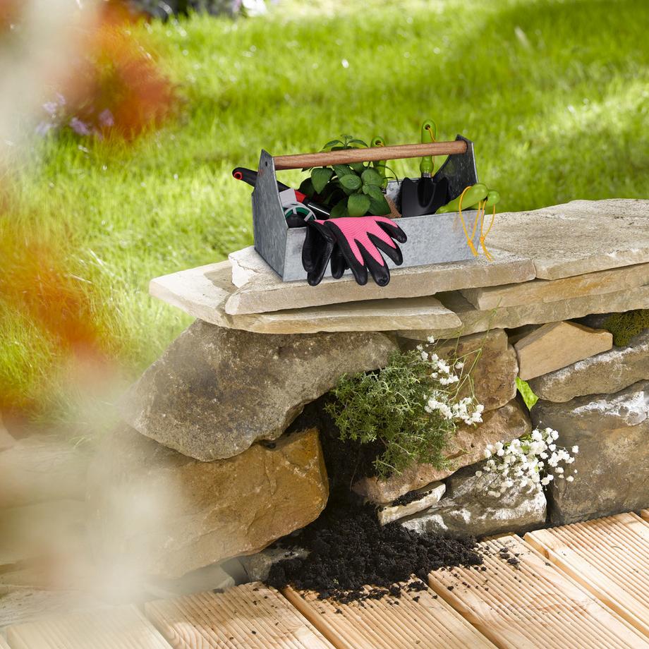 Northix Blumenkasten aus Zink mit Holzgriff  