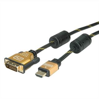 Roline  ROLINE 11.88.5893 Videokabel-Adapter 5 m DVI-D HDMI Typ A (Standard) Schwarz, Gold 