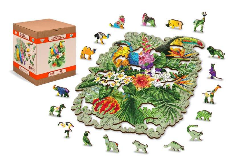Wooden City  Puzzle Tropische Vögel (300Teile) 