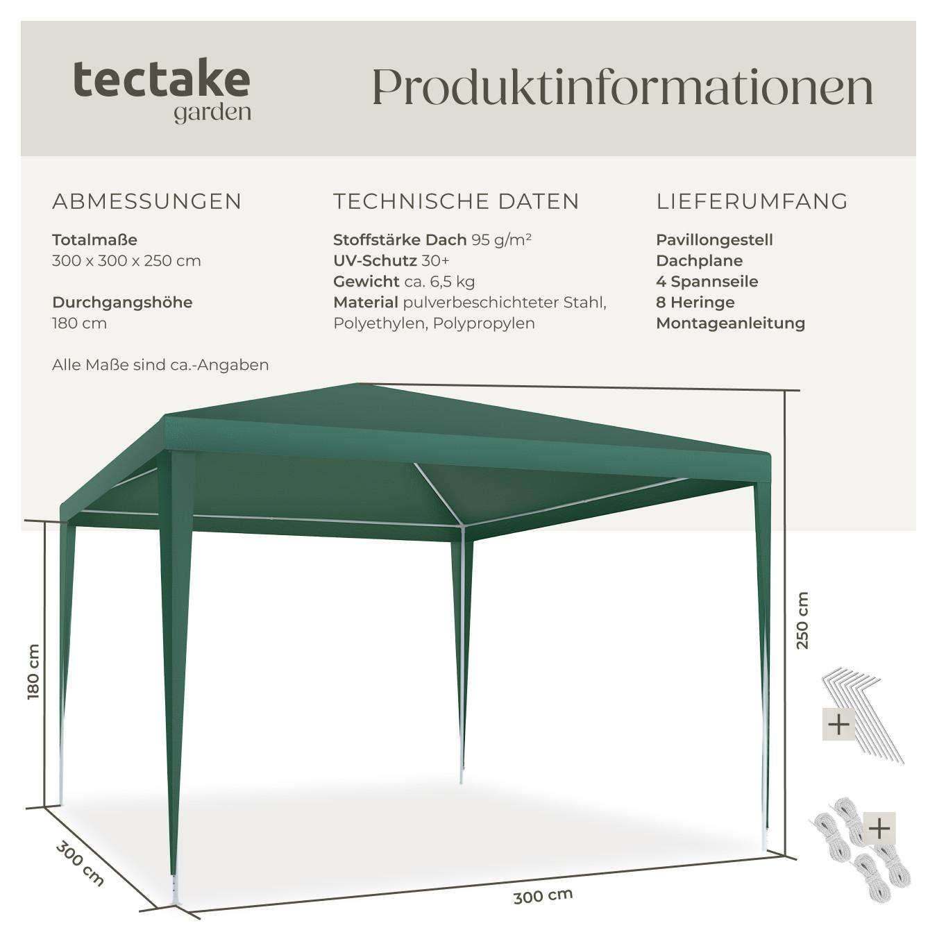 Tectake Gazebo Farah 3 x 3 m  