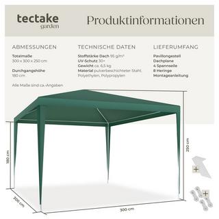 Tectake Gazebo Farah 3 x 3 m  