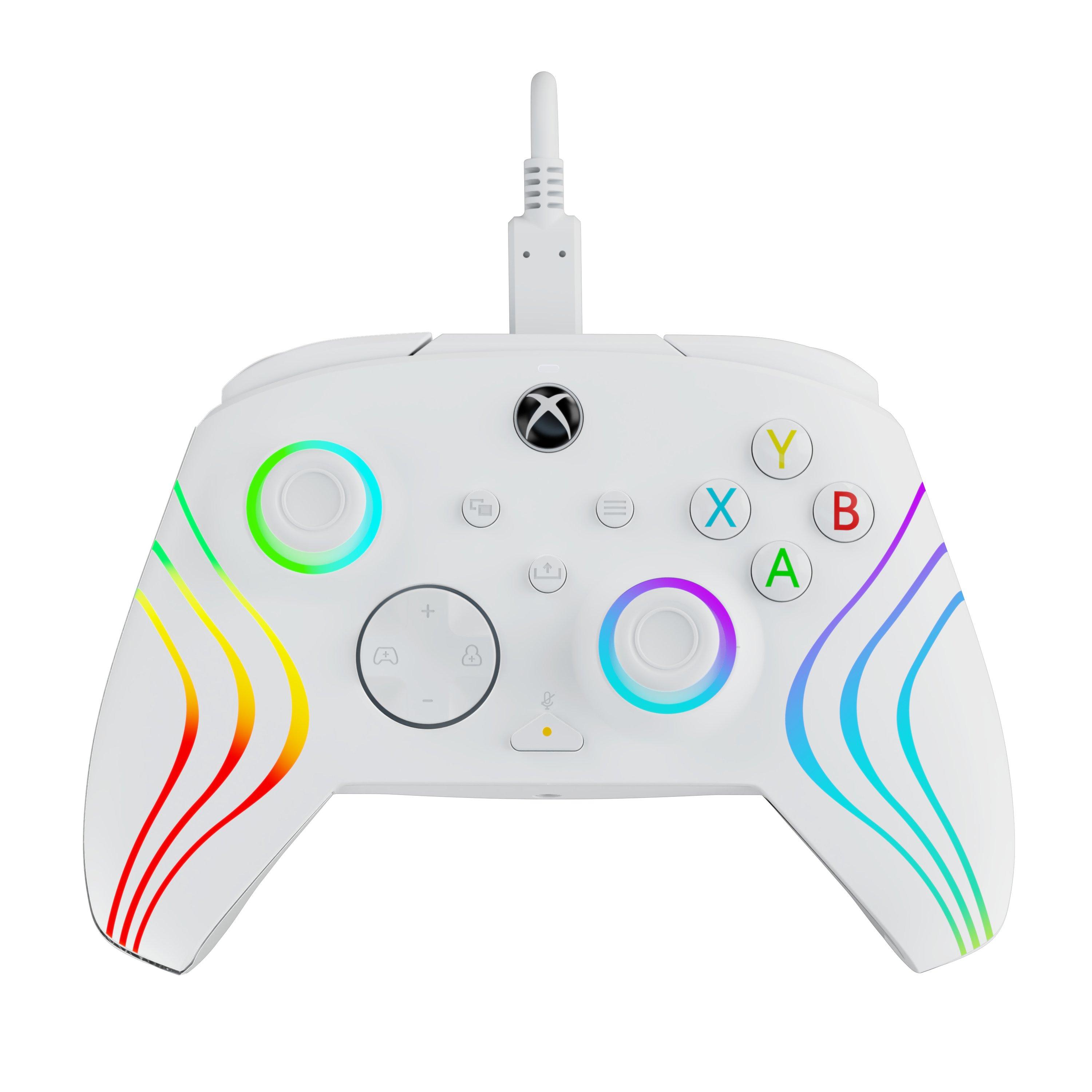 pdp  Controller con cavo Afterglow Wave: White Per Xbox Series X|S, Xbox One e Windows 10/11 