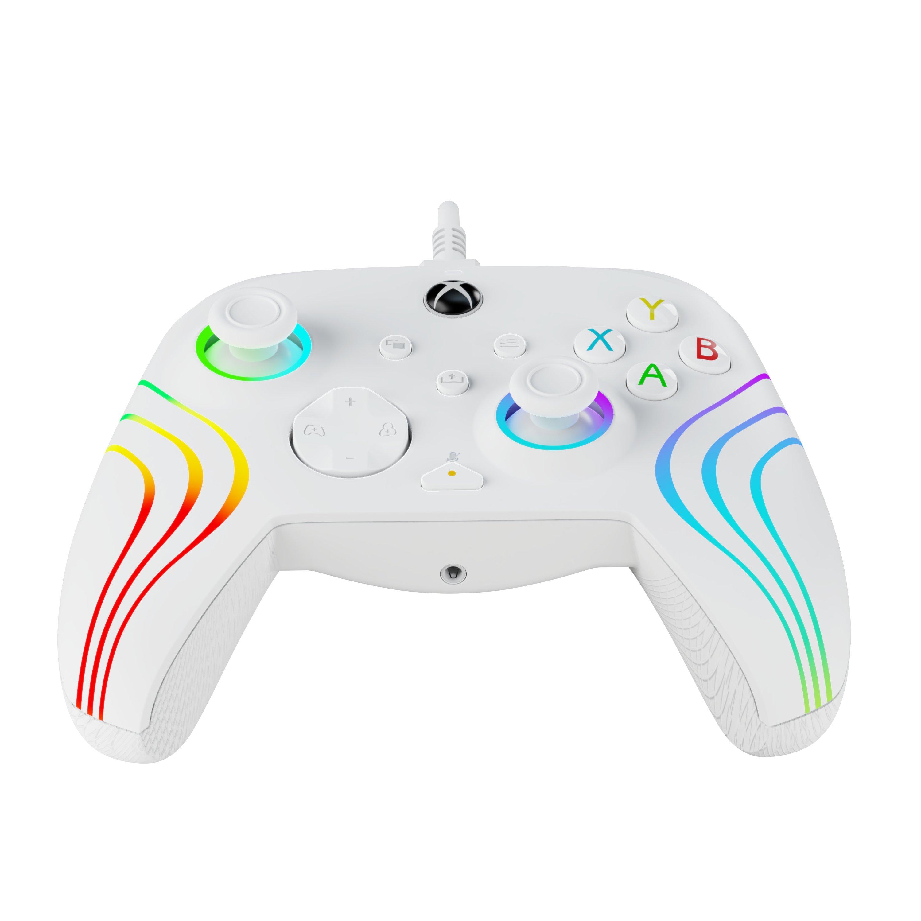 pdp  Afterglow Wave Kabelgebundener Controller: White Für Xbox Series X|S, Xbox One und Windows 10/11 