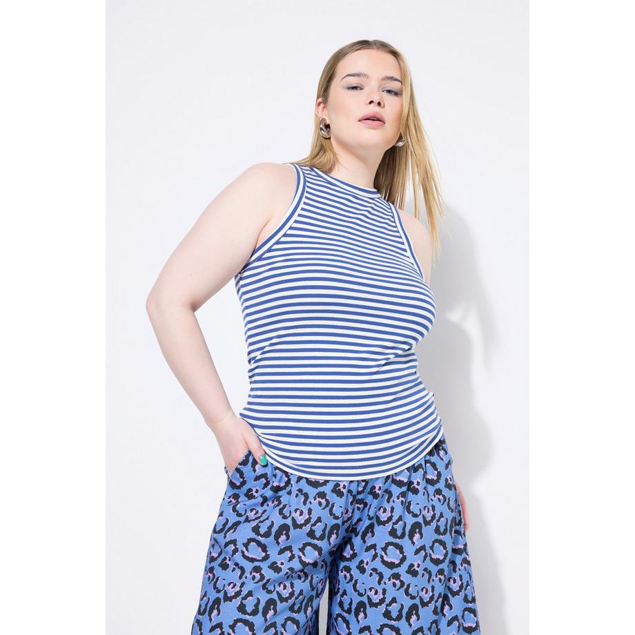 Studio Untold Canotta Slim Shape Jersey a Costine Righe  