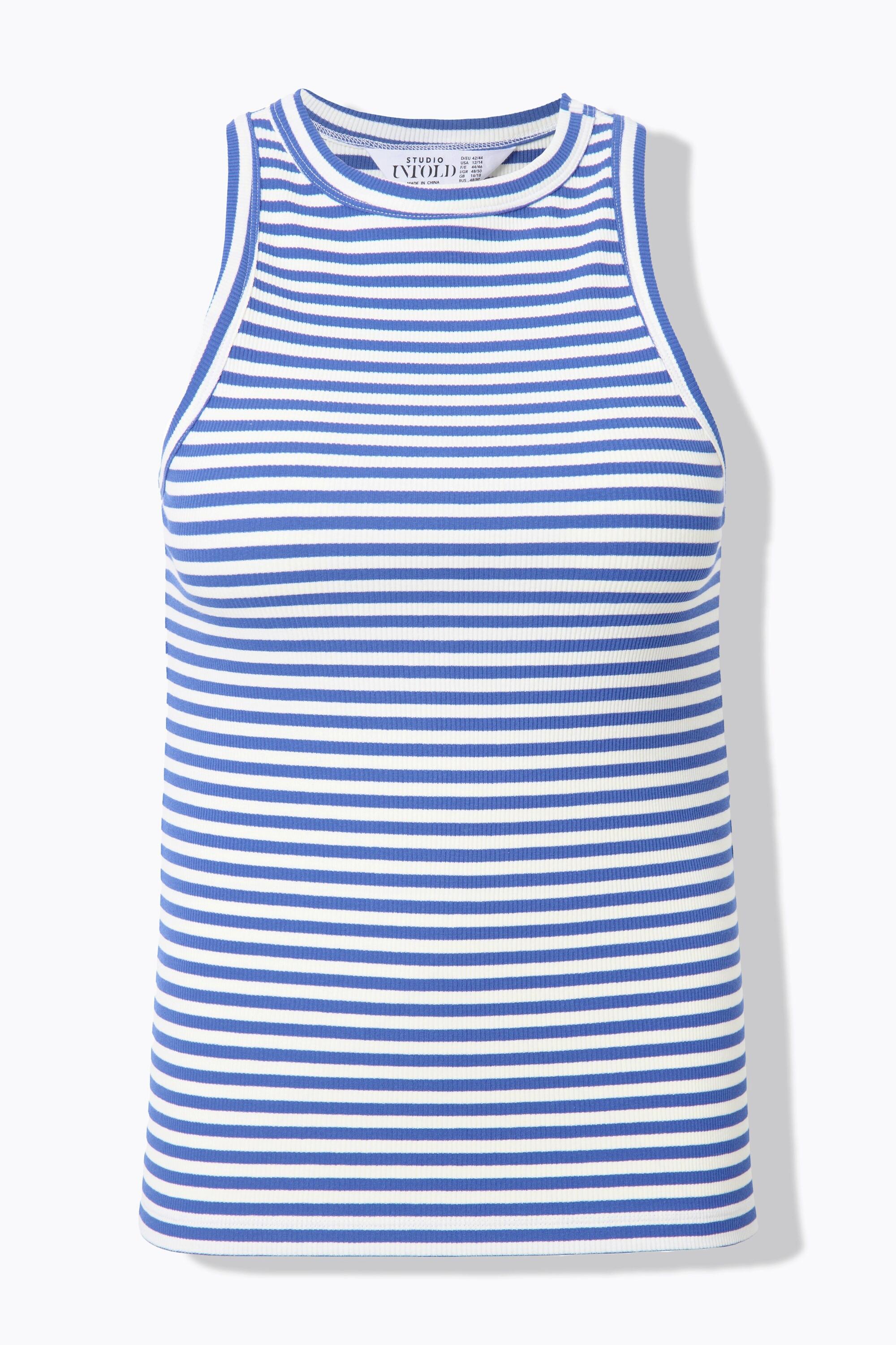 Studio Untold Tanktop Slim Shape Rippjersey Ringel  