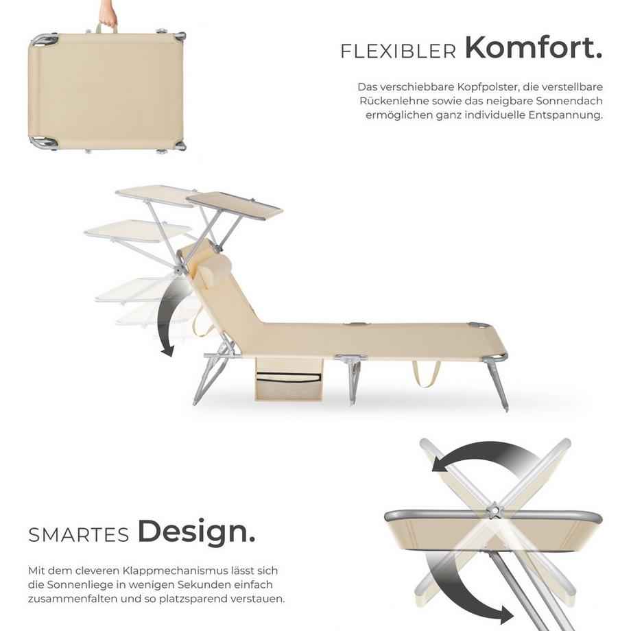 Tectake Lot de 2 bains de soleil CHLOÉ pliable  