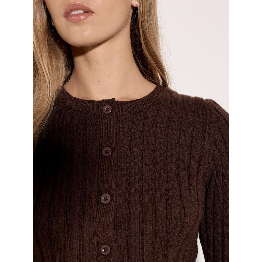 APRICOT Cardigan en maille côtelée à ourlet péplum  
