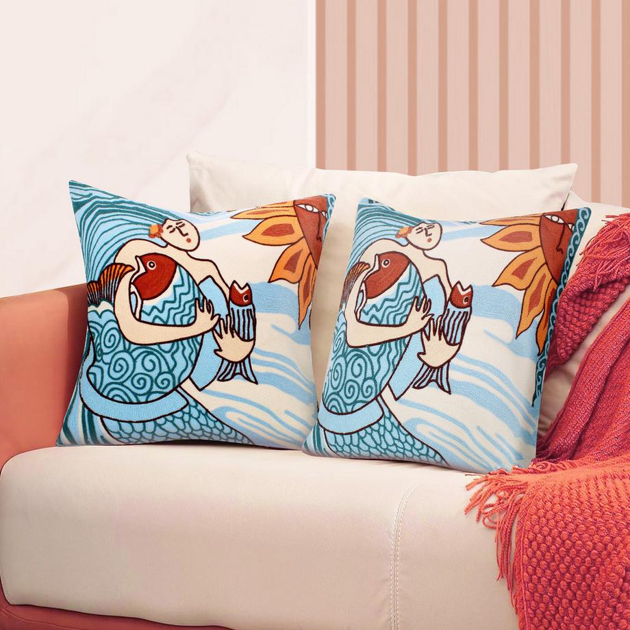 Avizar Lot 2 Housses de Coussin Art Sunna  