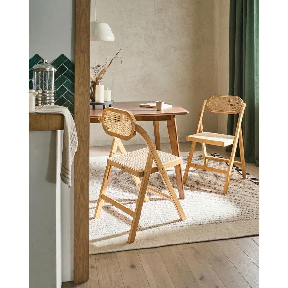 Beliani Esszimmerstuhl 2er Set aus Bambus Boho ORAISON  