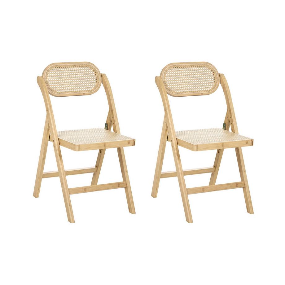 Esszimmerstuhl 2er Set aus Bambus Boho ORAISON