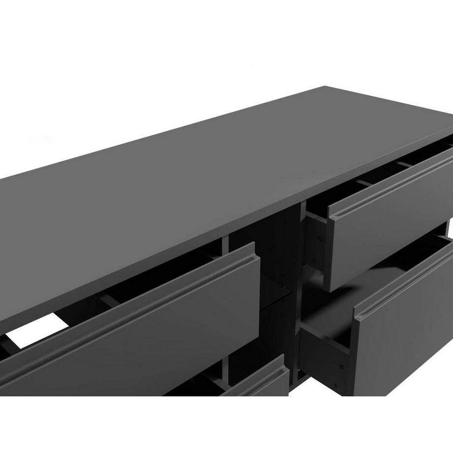 Vente-unique Mobile sotto lavabo sospeso 150 cm Grigio - MAGDALENA II  