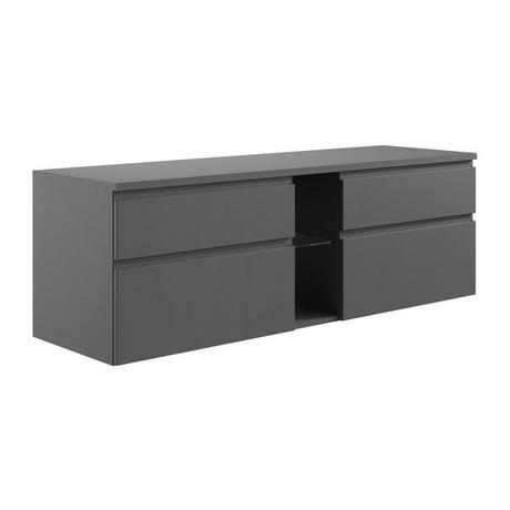 Vente-unique Mobile sotto lavabo sospeso 150 cm Grigio - MAGDALENA II  