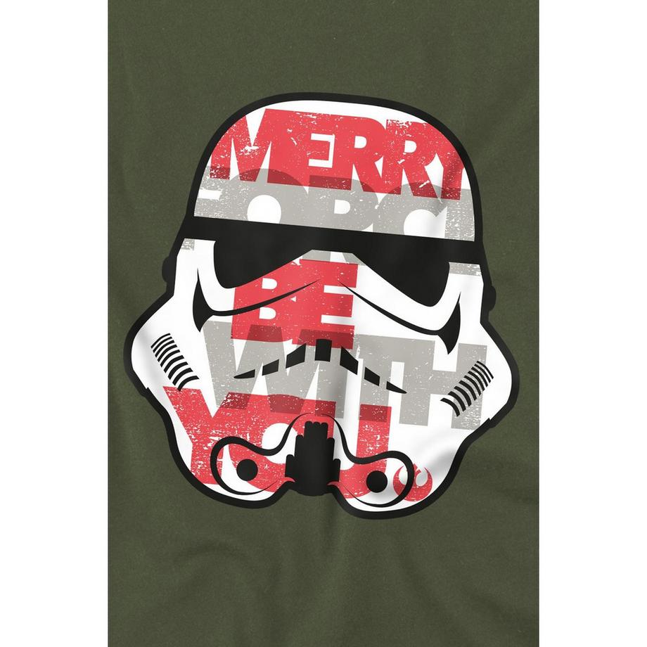 STAR WARS Merry Force Be With You Weihnachtliches Design T-Shirt  
