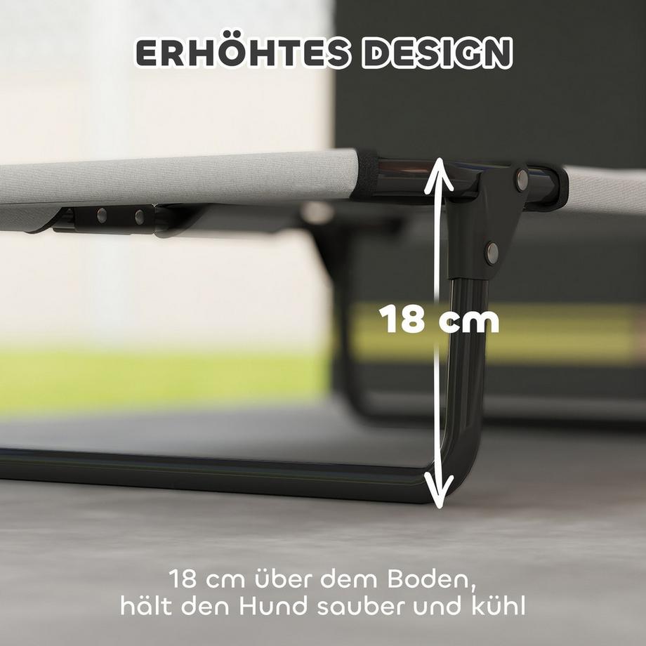 Northio  Cuccia per Cani Rialzata Cuccia Pieghevole per Animali Domestici Lettino per Cani da Esterno con Design a Rete Traspirante per Cani di Piccola e Media Taglia Oxford Grigio Chiaro 75 x 51 x 18 cm | 