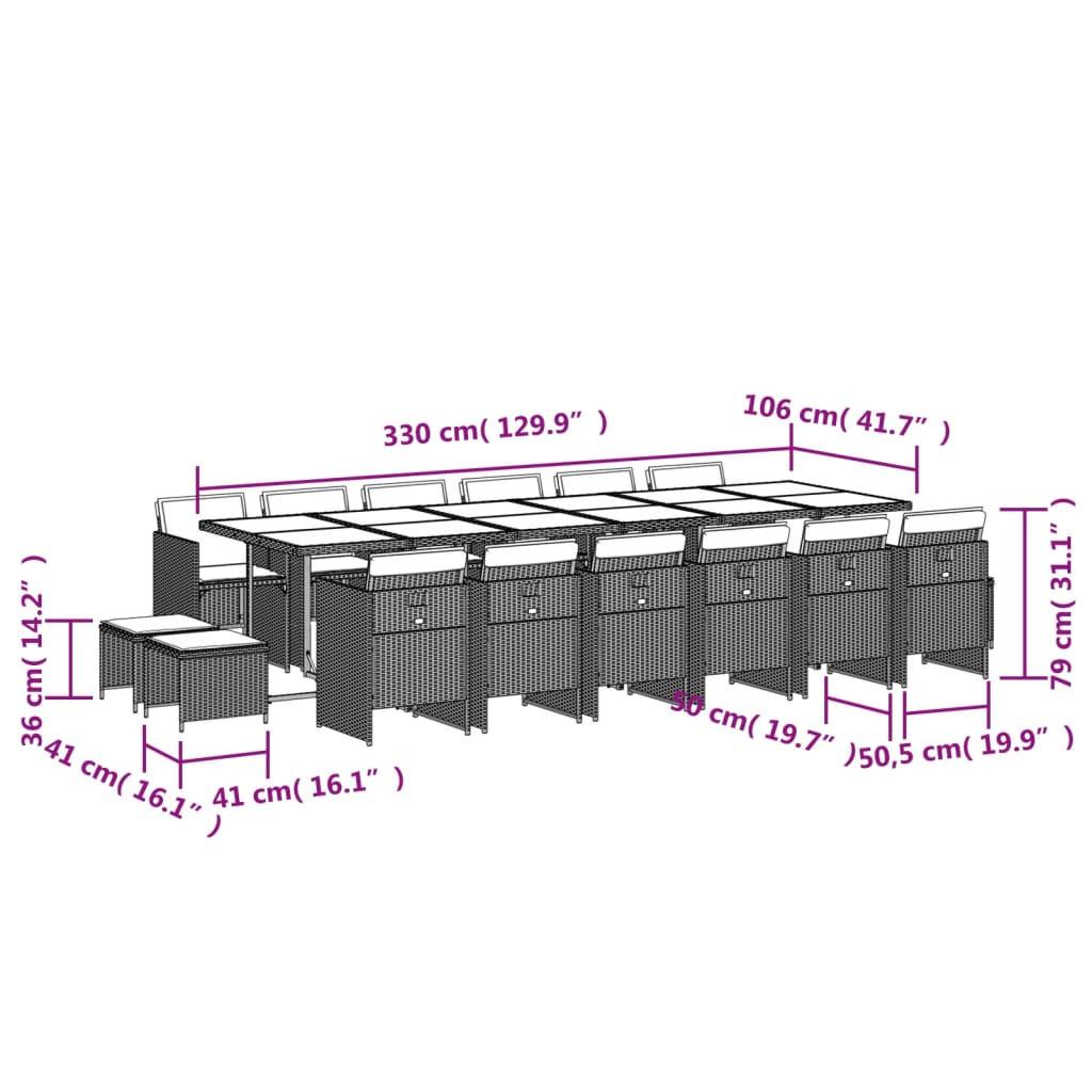 VidaXL Ensemble de salle à manger de jardin rotin synthétique  