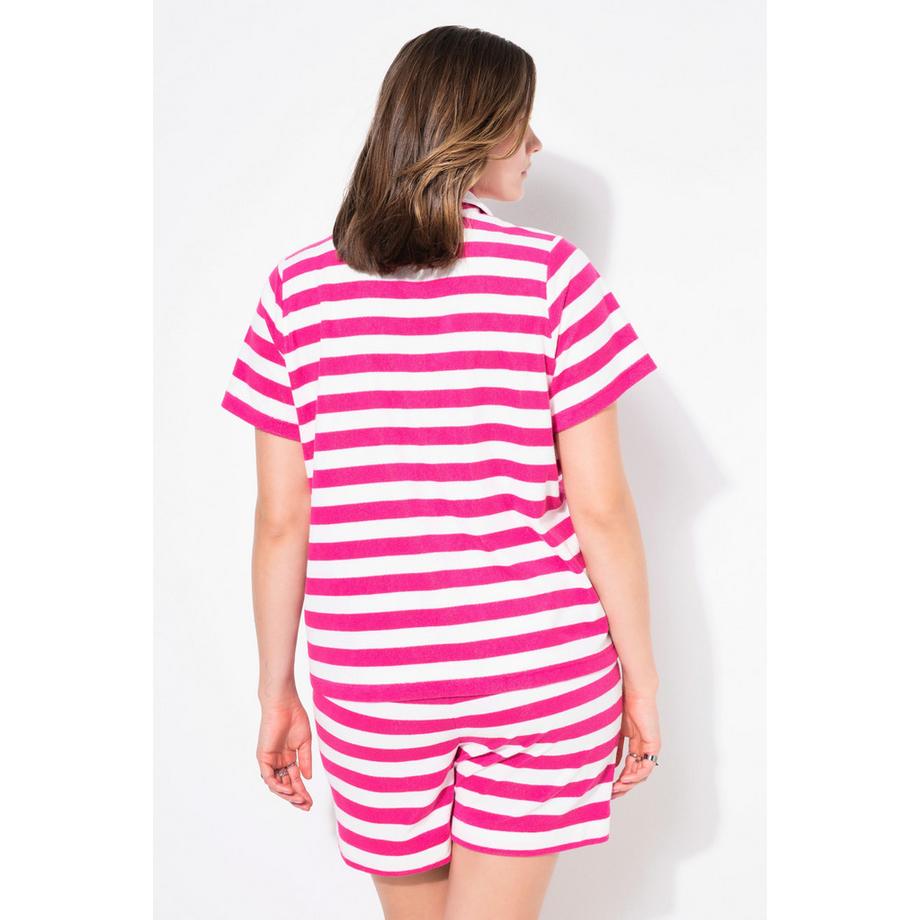 Studio Untold Pyjama Court Deux Pièces Rayé en Tissu Éponge  