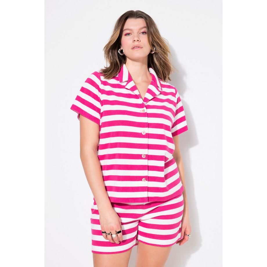 Studio Untold Pyjama Court Deux Pièces Rayé en Tissu Éponge  