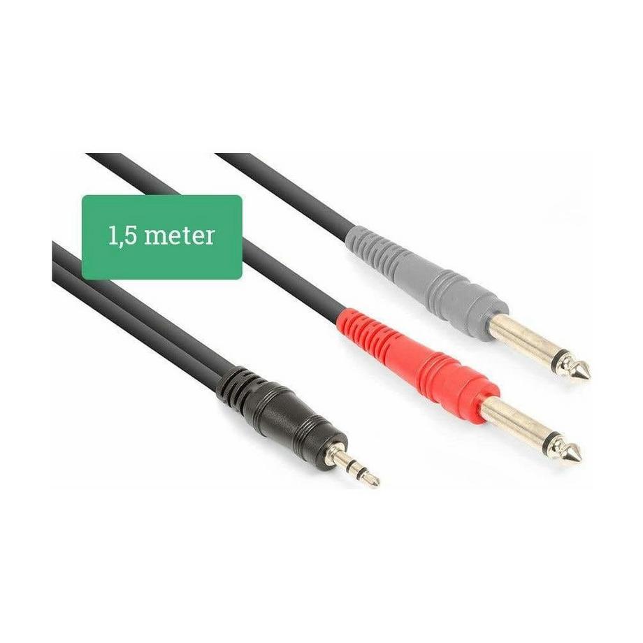 Vonyx  Vonyx CX332-1 cavo audio 1,5 m 3.5mm 2 x 6.35mm Nero 
