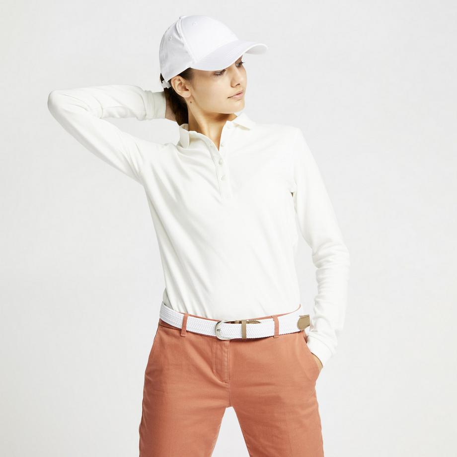 INESIS  Polo donna maniche lunghe regular fit cotone 