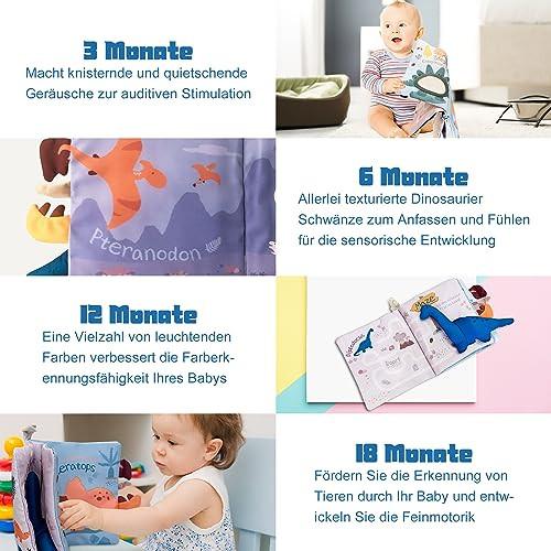 Activity-board  Babybuch Baby Spielzeug, Dinosaurier Spielzeug Baby, Knisterbuch Baby Stoffbuch Baby Fühlbuch Baby 