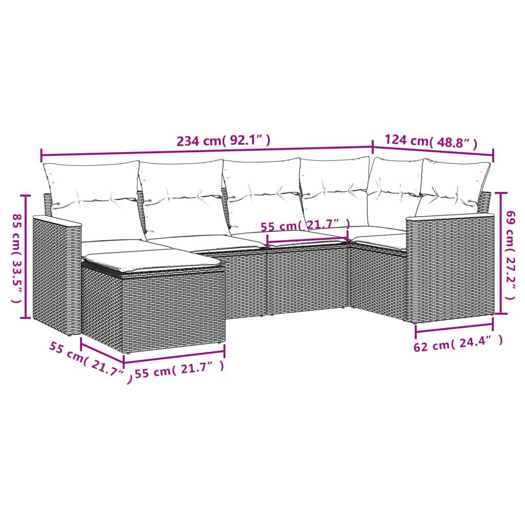 VidaXL set divano da giardino Polirattan  