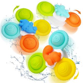 Activity-board  Jouet à ventouse pour bébé, jouet de bain en silicone 3 pièces avec ventouse rotative, jouet sensoriel fidget spinner 