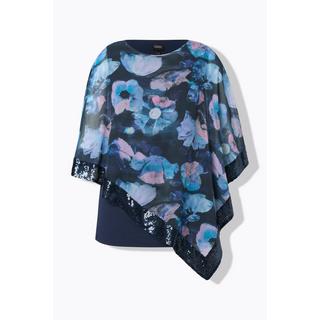 Ulla Popken Blusa Mantellina Chiffon Scollo Barca Maniche 3/4  