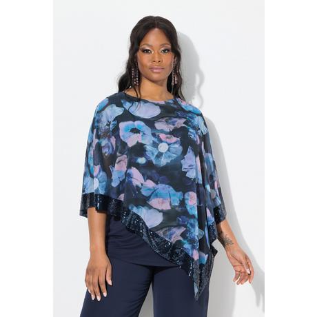 Ulla Popken Blusa Mantellina Chiffon Scollo Barca Maniche 3/4  