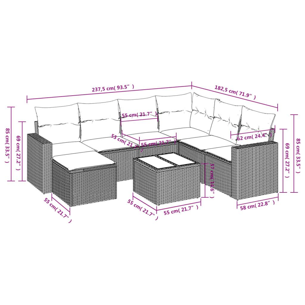 VidaXL set divano da giardino Polirattan  