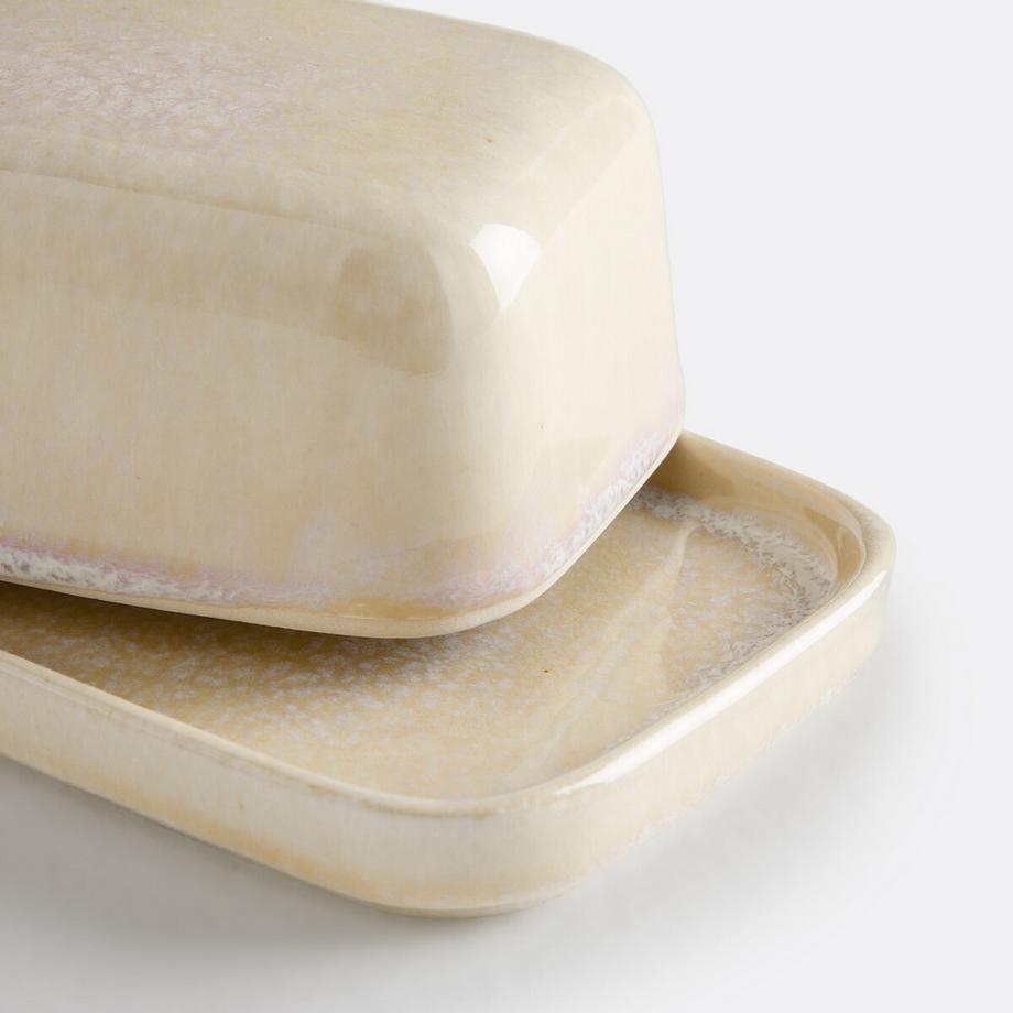 La Redoute Intérieurs Butterdose aus Steingut mit reaktiver Perlglanzglasur  