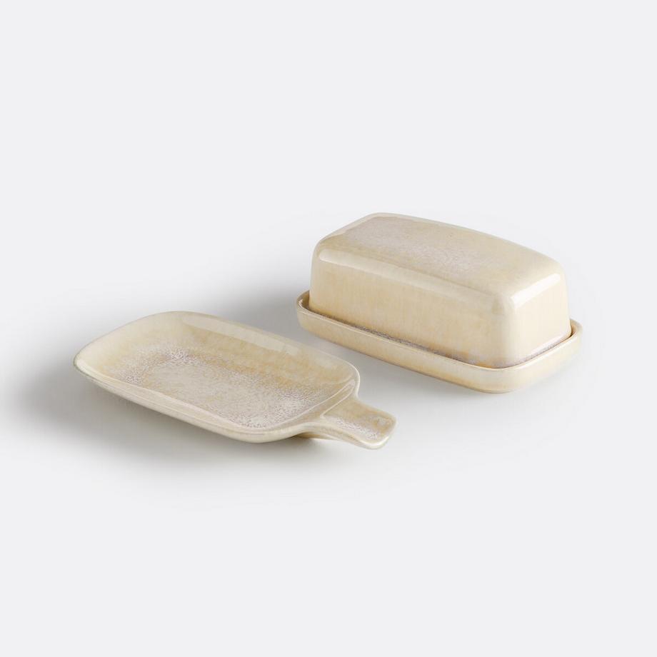 La Redoute Intérieurs Butterdose aus Steingut mit reaktiver Perlglanzglasur  
