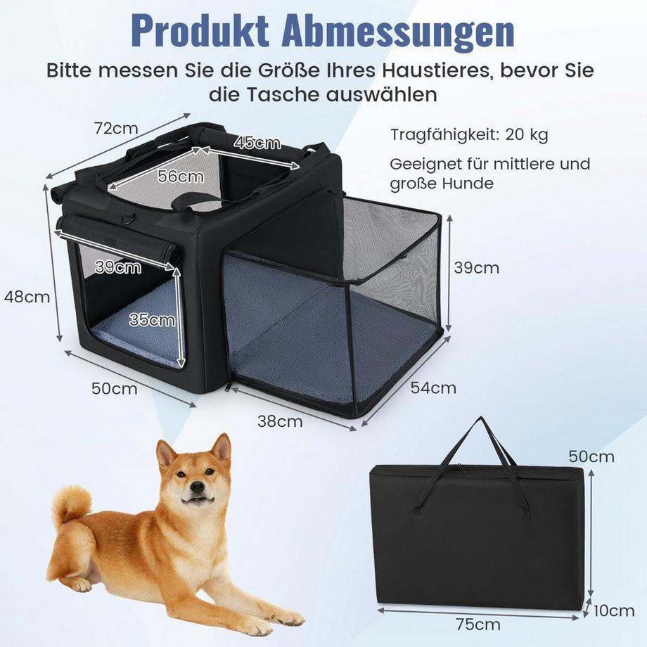 Northix  Sac de transport pliable pour animaux de compagnie avec ouvertures 