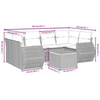 VidaXL Ensemble de canapés de jardin rotin synthétique  