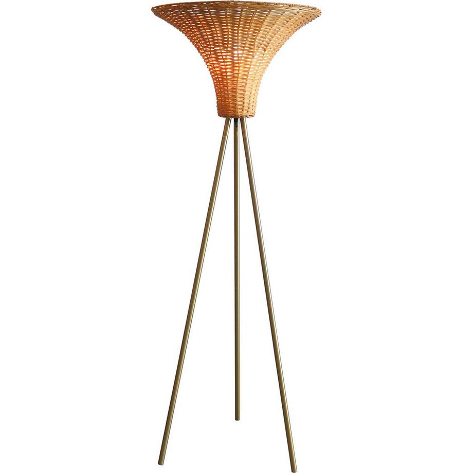 mutoni  Stehleuchte Plonost Metall Rattan messing natur 150 