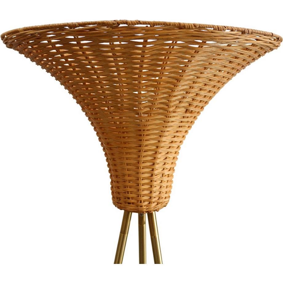 mutoni  Stehleuchte Plonost Metall Rattan messing natur 150 